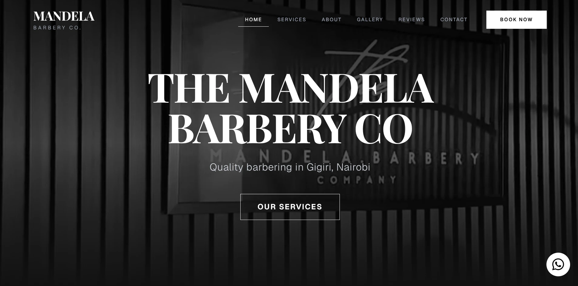 Mandela Barbery premium barbershop website with online booking, TekZuri case study in local service web design